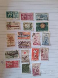 18 francobolli anni 50 usati