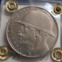 REGNO V.E.III°20 LIRE ELMETTO 1928,AG,PERIZIA QSPL