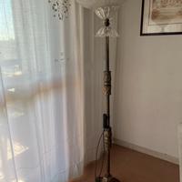 Lampada in bronzo con vetro di murano
