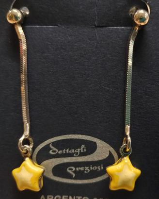 Orecchini pendenti stelle⭐⭐gialle argento 925