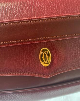 Must di Cartier Pochette Vintag in pelle  bordeaux