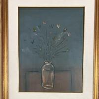 Eugenio Degani dipinto  vaso fiori olio firmato
