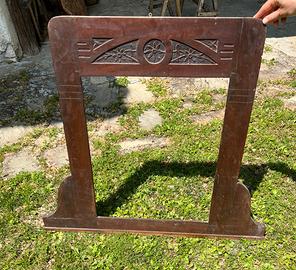 Specchiera in legno con intarsio 