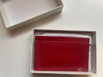 Portacarte Bikkembergs in pelle rosso carminio
