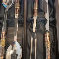 kit 4 Posate di servizio in rame/acciaio  30 cm