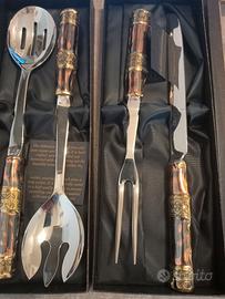 kit 4 Posate di servizio in rame/acciaio  30 cm