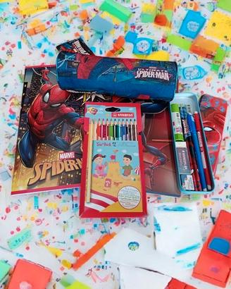 kit scuola bambino spiderman 