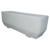 Fioriera rigata in calcestruzzo bianca h31xl80xp29