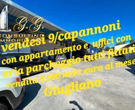9 capannoni di 120 mq a giugliano in campania
