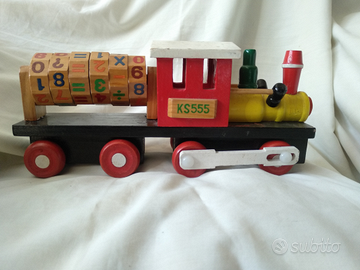 Gioco treno legno 4 operazioni