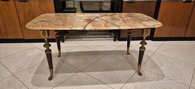 Tavolino da salotto con ripiano in marmo 