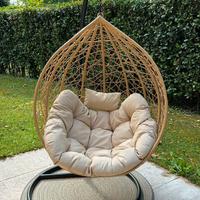 Poltroba a dondolo sospesa tonda con cuscino