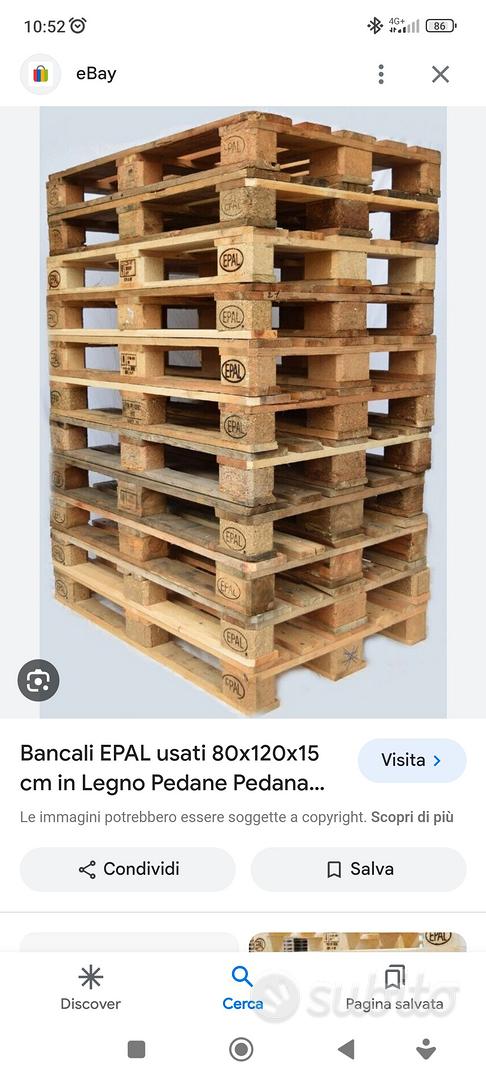 Bancali EPAL usati 80x120x15 cm in Legno Pedane Pedana Pallet