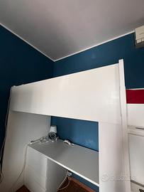 Letto a soppalco Småstad con scrivania