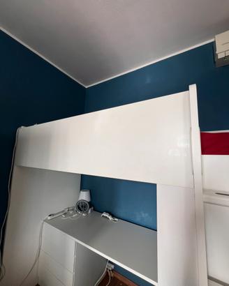 Letto a soppalco Småstad con scrivania