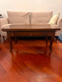 Tavolino da salotto in legno vintage con cassetto