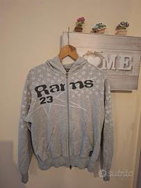 Felpa con Cappuccio e Zip Rams 23 Taglia M Grigio