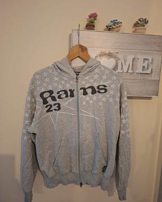 Felpa con Cappuccio e Zip Rams 23 Taglia M Grigio