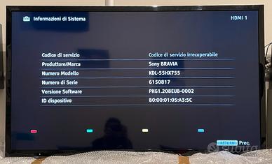TV LCD Sony Bravia 55” KDL-55HX755