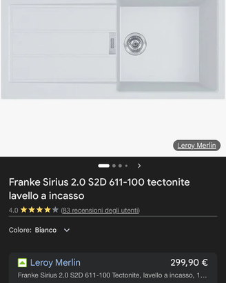 Lavello cucina 100x50