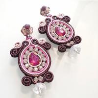 orecchini soutache burgundy