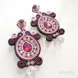 orecchini soutache burgundy