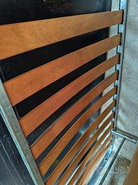 Rete letto metallica con doghe in legno