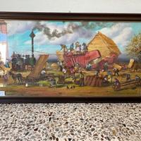 QUADRO NINO ZAGNI 1982 'LA BATTITURA DEL GRANO'