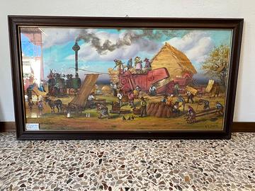 QUADRO NINO ZAGNI 1982 'LA BATTITURA DEL GRANO'