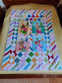 Coperta per lettino trapuntata patchwork