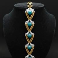 Bracciale Vintage Bronzo Bizantino gemme Apatite