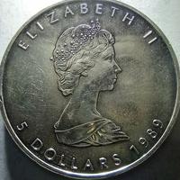 5 DOLLARI CANADA ARGENTO 1 ONCIA