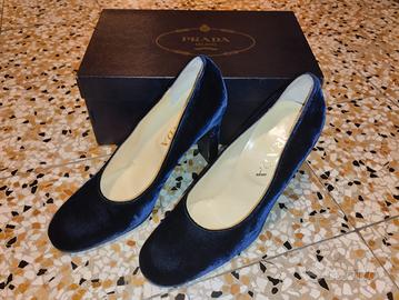 Décolleté Prada Blu Velluto