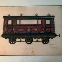 Stampe di treni d'epoca della tratta Torino Genova