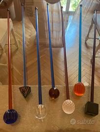 Collezione 7 bastoni da passeggio- vetro di Murano