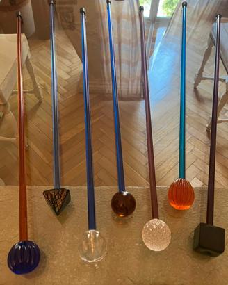 Collezione 7 bastoni da passeggio- vetro di Murano