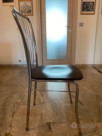 Set di n.7 sedie in alluminio zincato e legno