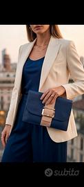 Liu Jo. - clutch blue e beige 