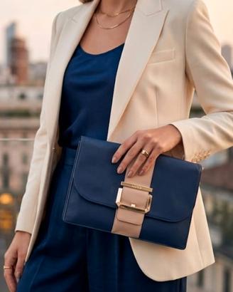 Liu Jo. - clutch blue e beige 