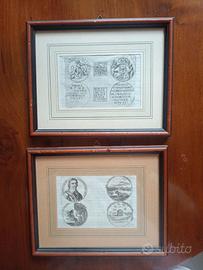 Antiche  incisioni di stampe incorniciate