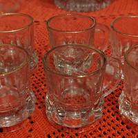 Set 6 Bicchierini da Shot,antichi in vetro con bor