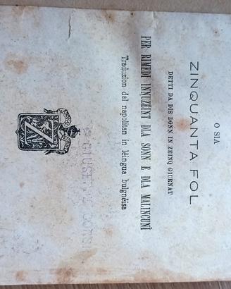 libro antico  dla blanzola  Zanichelli 