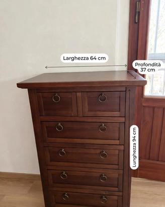 Cassettiera / Settimino in legno scuro