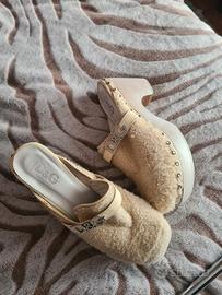 zoccoli Sabot donna color panna di Dolce e Gabbana