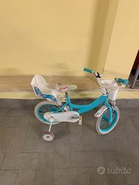 Bicicletta bambina con rotelle raggio 14