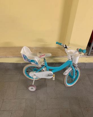 Bicicletta bambina con rotelle raggio 14