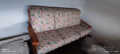 Divano 3 posti in legno floreale
