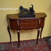 Console in noce mezzo giro stile Luigi XV