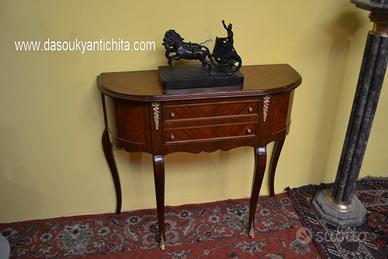 Console in noce mezzo giro stile Luigi XV
