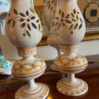 Coppia di lampade da comodino in ceramica